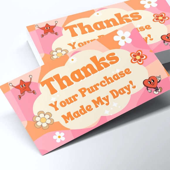 Thank You Cards For Small Businesses - Show Your Customers You Care 2" x 3.5" - Picture 1 of 3